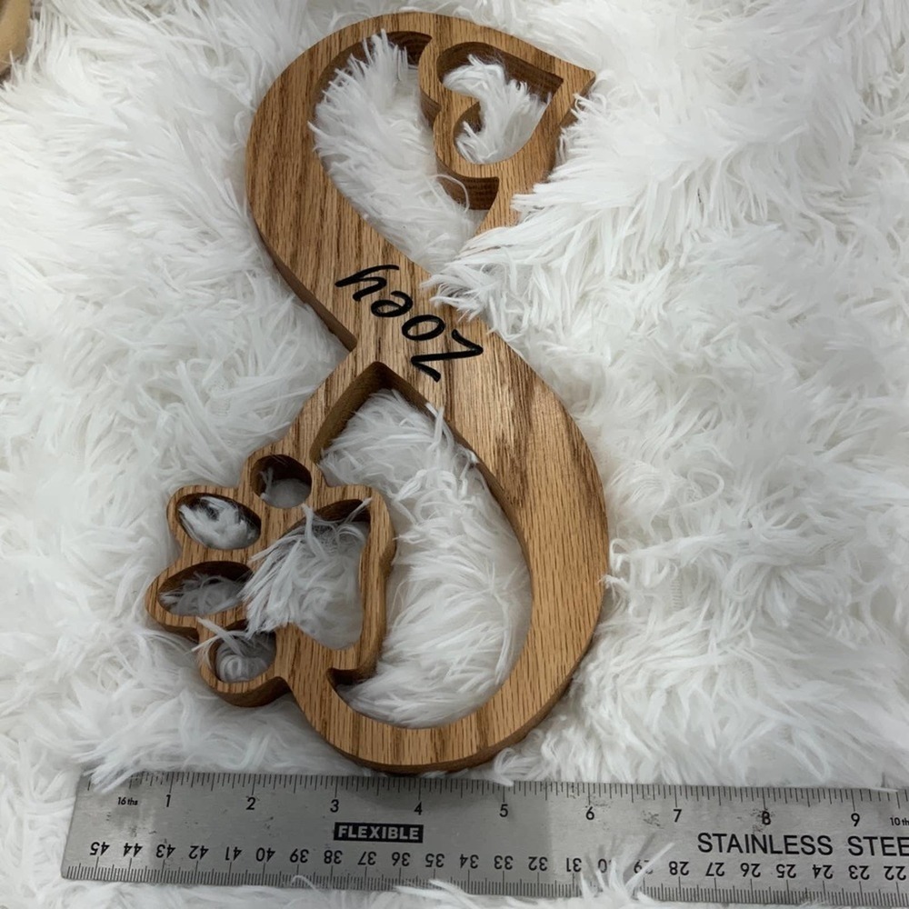 Pet Memorial personalized wooden Infinity Symbol - Picture 4 of 7